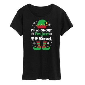 Women's - Instant Message - I'm Not Short Just Elf Sized Funny Christmas Short Sleeve Graphic T-Shirt - 1 of 4
