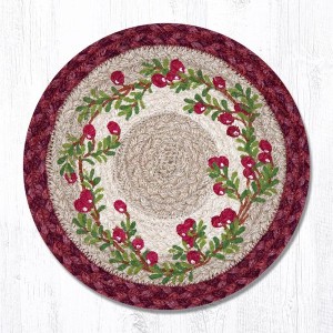 Earth Rugs Cranberries Printed Round Trivet 10"x10" Heat-Resistant Kitchen Accessory - 1 of 3