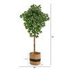 Nearly Natural 6-ft Artificial Ficus Tree with Handmade Jute & Cotton Basket - image 2 of 4