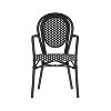 Flash Furniture Lourdes Indoor/Outdoor Commercial Thonet Bistro Stacking Chair with Arms, PE Rattan and Aluminum Frame - image 4 of 4