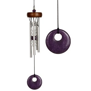 Woodstock Wind Chimes Signature Collection  Mini Stone Chime  10" Purple Silver Wind Chime MSCU - 1 of 4