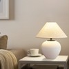 POWLIG 15.75-in White Porcelain LED Table Lamps with Fabric Lamp Shade - 4 of 4