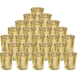 iMountek'24Pcs Gold Mercury Glass Votive Tealight Candle Holders for Wedding, Party & Home Decoration"Gold - 1 of 4
