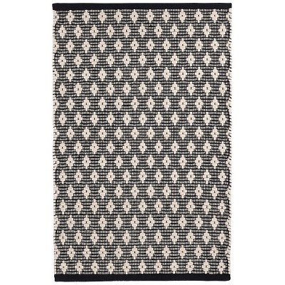 Home Conservatory Dainty Diamond Handwoven Cotton Indoor Area Rug