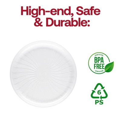 16" Clear Pavilion Round Disposable Plastic Serving Trays