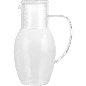Elle Decor Bedside Pitcher Set, 44-Ounce Carafe with Cup Tumbler Doubles as A Lid, Made of Borosilicate Glass, Clear - 1 of 4