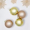 Northlight 2-Finish Christmas Ball Glass Ornaments - 4" (100mm) - Gold - 4ct - 3 of 4
