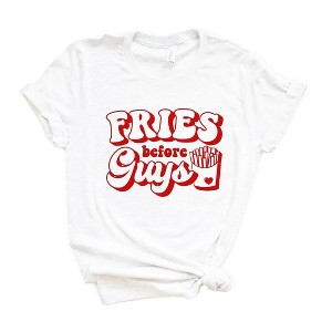 Simply Sage Market Women's Fries Before Guys Bold Short Sleeve Graphic Tee - 1 of 4