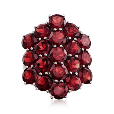 Ross-Simons 19.00 ct. t.w. Garnet Cluster Ring in Sterling Silver