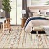 Washable Rug with Braided Print, Modern Low-Pile Non-Slip Carpet for Kitchen, Entryway, Bathroom, Bedroom – Stain Resistant, Natural Darkened - 2 of 4