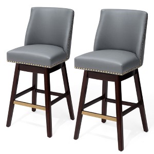 Crestlive Products Swivel Chair Barstools 29-Inch Island Chairs with Back Support, Counter Bar Height Stools Set of 2 - 1 of 4