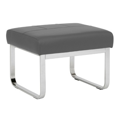 Rectangular Allure Modern Blended Leather Ottoman - Studio Designs Home