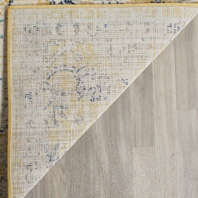 Gold and Ivory High Pile Rectangular Rug