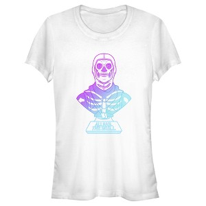 Juniors Womens Fortnite Skull Trooper All Hail Glow T-Shirt - 1 of 4