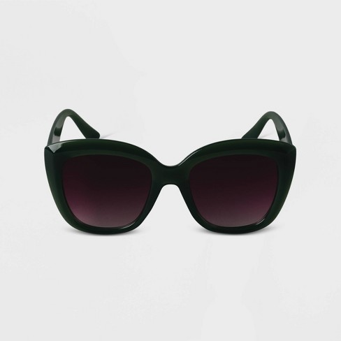 Women s Oversized Cateye Sunglasses A New Day Green