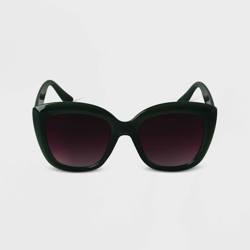 Photos - Sunglasses Women's Oversized Cateye  - A New Day™ Green