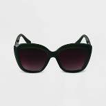 Women's Oversized Cateye Sunglasses - A New Day™ Green