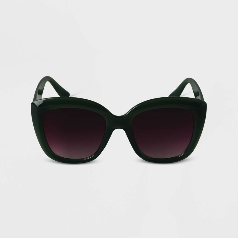 Women&#39;s Oversized Cateye Sunglasses - A New Day&#8482; Green, 1 of 3