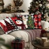 Christmas Throw Pillow Covers 18x18 Inch Set of 4, Square Winter Christmas Holiday Decorative Cushion Case - 3 of 4