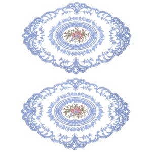 Unique Bargains Retro Lace Embroidered Polyester Placemat 2 Pcs - 1 of 4