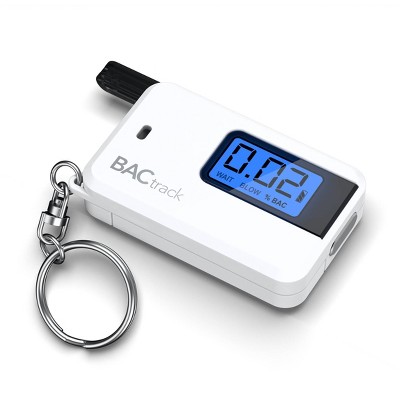 White Ultra-Portable Keychain Breathalyzer with LCD Display