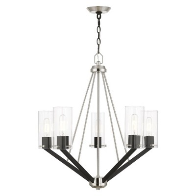 Livex Lighting Beckett 5 - Light Chandelier in  Brushed Nickel/Black