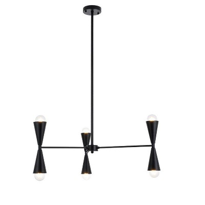 Elegant Lighting Cade 34 inch pendant in black