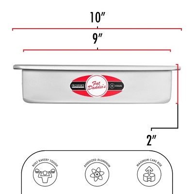 Silver 9" x 2" Anodized Aluminum Non-stick Square Cake Pan