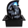 SereneLife Decorative Tabletop LED Water Fountain - SLTWF72LED, Soothing Indoor/Outdoor Waterfall, Black - 2 of 4