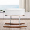 Delta Children Rockaway Rocking Bassinet Modern Portable Baby Crib with Solid Wood Feet, Mattress Pad and Fitted Sheet - Ivory - 2 of 4