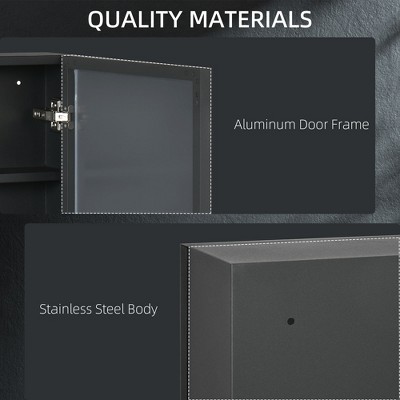 Black Steel Wall Mounted Medicine Cabinet with Mirror