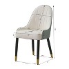 NicBex Set of 2 Dining Chair Upholstered Faux leather Kitchen Chairs with Metal Legs & Curved Backrest - 3 of 4