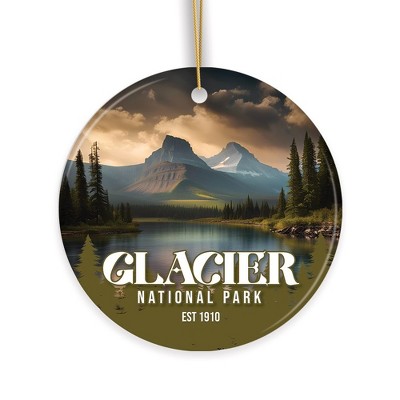 Glacier National Park Retro Ornament, Montana Souvenir and Travel Gift| OrnamentalyYou