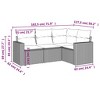 vidaXL 4 Piece Patio Sofa Set with Cushions Beige Poly Rattan - Beige and Cream Without Table - 3 of 4