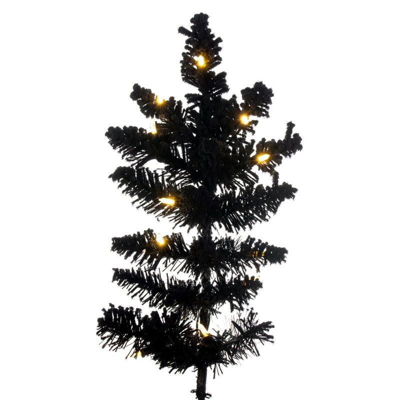 Vickerman Artifical Flocked Black Fir Christmas Tree, 2 of 7