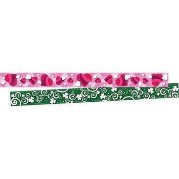 Barker Creek Multi-Color Double Sided Trim  Hearts and Clover 12/Pk LL973