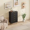 Fluted Dresser for Bedroom with 5 Drawers, Wooden Chest of Drawers with Metal Handle & Feet, Dresser for Living Room - 2 of 4
