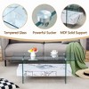Sapphtopaz 43.3" Coffee Table Double Layer Coffee Tables for Living Room Coffee Bar with Drawer and Tempered Glass Frame for Bedroom, Office - 2 of 4