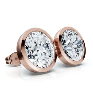 Pompeii3 Certified 6Ct TW Martini Bezel Diamond Studs 14k Gold Lab Created - 1 of 4