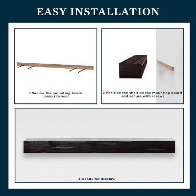 Breckenridge Espresso Rustic 60" Distressed Wood Mantel Shelf