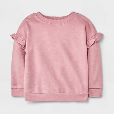 Baby Girls' Ruffle Sweatshirt - Cat & Jack™ Pink Newborn