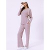 INSPIRE CHIC cheibear Women's Crewneck Soft Long Sleeve with Pocket Pajamas Set - 3 of 4