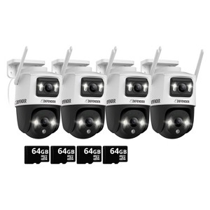 AI POWERED Guard Pro 3K PLUS Dual Lens PTZ Wi-Fi 6 Plug-in Security Camera with 64GB SD Card, 4 Pack - 1 of 4