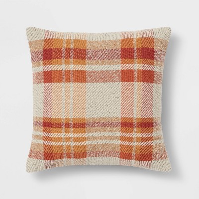 Plaid Square Throw Pillow Cream/Multi - Threshold™