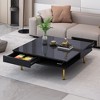 NicBex 33.4 Inch High Gloss Square Coffee Table with 2 Drawers and Open Shelf,Center Table for Living Room,Bedroom - 2 of 4