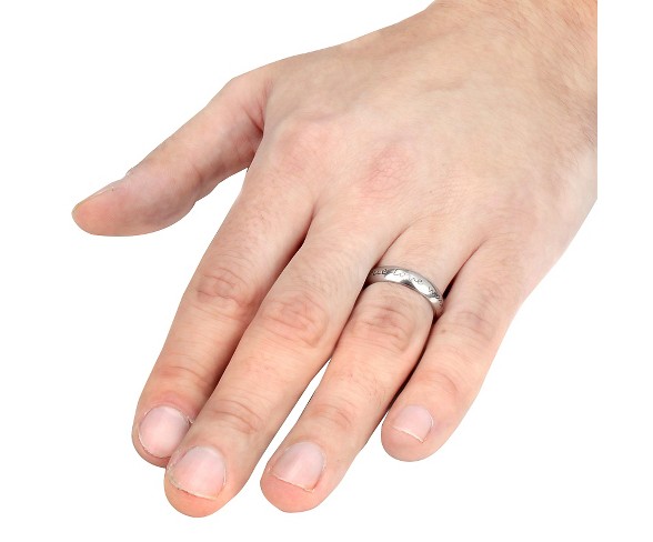 ELYA Stainless Steel "True Love Waits" Script Ring