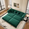 89'' Velvet 3-in-1 Pull-Out L-Shaped Sectional Sofa Bed with Tufted Design and Movable Ottoman, Convertible King Size Sleeper with 4 Pillows - 2 of 4