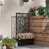 Outsunny Planter Box and Outdoor Privacy Screen, Wall-Mounted or Freestanding for Garden, Patio, Pool, Hot Tub, Black - 2 of 4