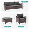 Sonkuki 5 Pieces Patio Sofa with Ottomans Set, All-Weather PE Rattan Wicker, Small Patio Conversation Couch with Cushion - 3 of 4