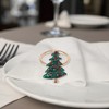 Unique Bargains Napkin Holder Rings Stainless Steel Green Gold Tone 1 Pc - 3 of 3